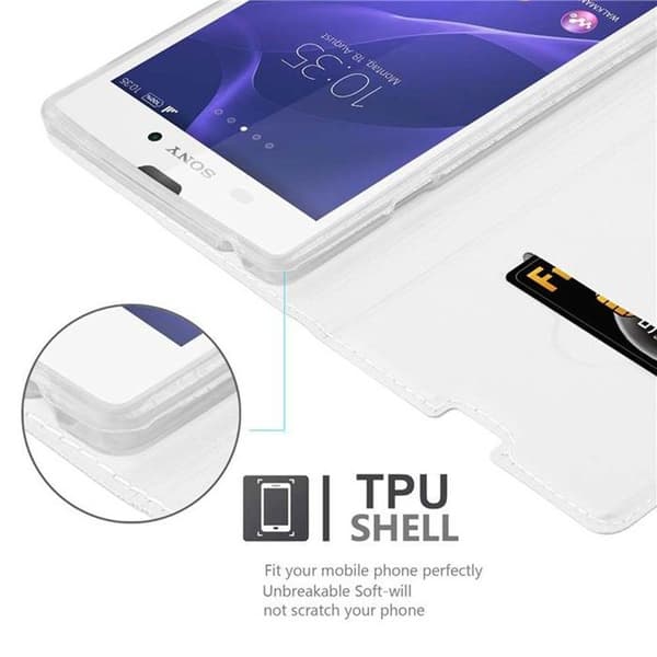 Flip-fodral för Sony Xperia T3 Etui i KLASSISK SILVER Plånbok Stötsäker Grå