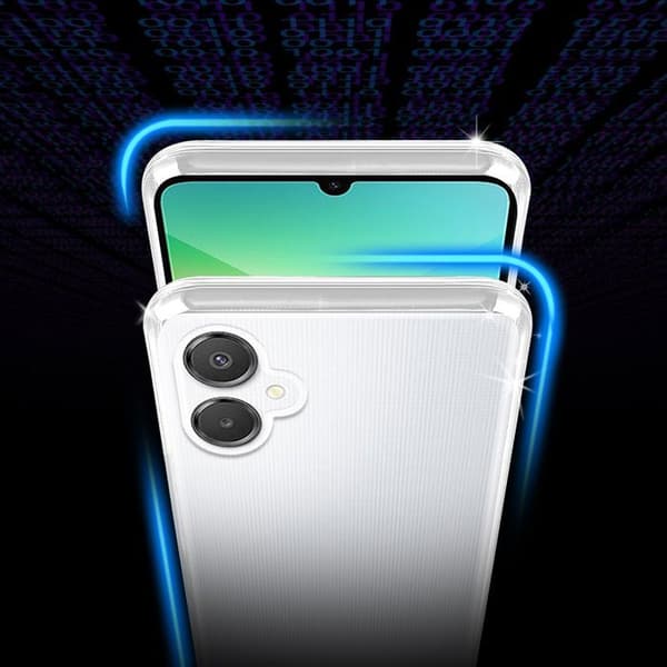 Transparent stötsäker silikonfodral för Samsung Galaxy A06 Vit