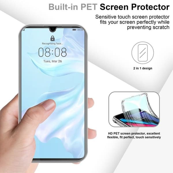 Transparent skydd för Huawei P30 Vit