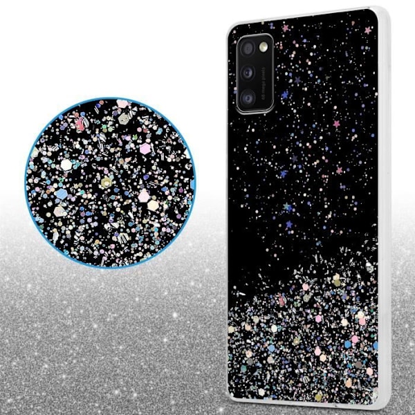 Coque - CADORABO - Samsung Galaxy A41 - Svart - Glitter - Skydd av silikon TPU Svart