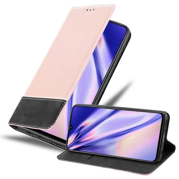 Plånboksfodral - CADORABO - Samsung Galaxy A70 - Läderimitation - Magnetisk stängning - Tvåfärgad design Svart