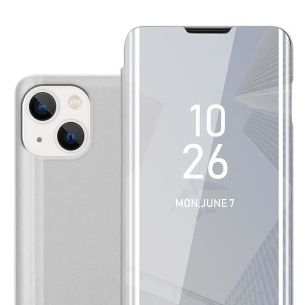 Skal för iPhone 14 PLUS i SILVER AGAT Skydd med spegel SILVERAGAT