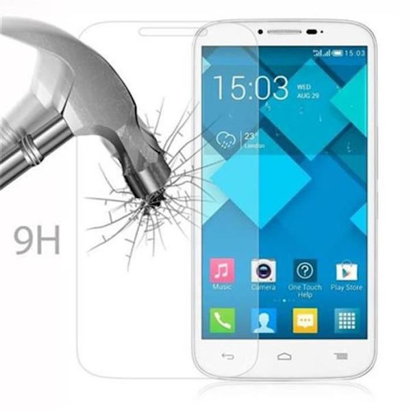 Cadorabo skärmskydd för Alcatel ONE Touch POP C9 0,3 mm rundade hörn härdat glas HÖG TRANSPARENS Transparent
