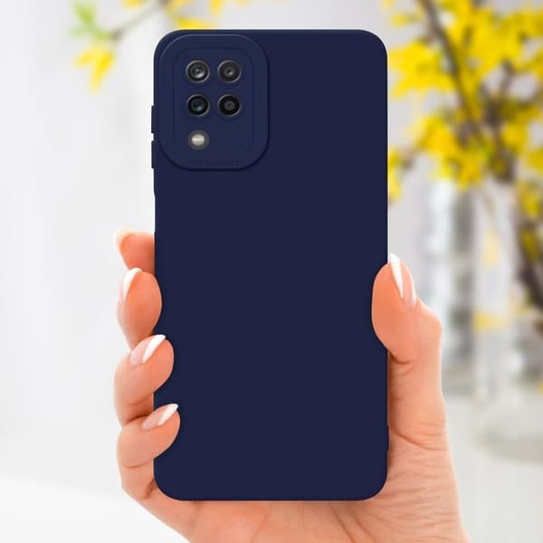 Skyddsfodral för Samsung Galaxy A12 / M12 i MÖRKBLA FLYTANDE Stötsäker Blå