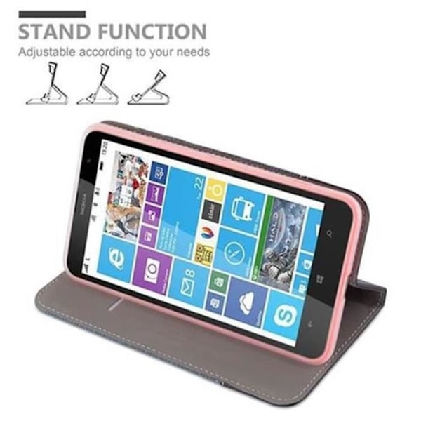 Etui plånbok för Nokia Lumia 1320 i mörkblått och svart tyg-syntetläder med stöd och kortfack Mörkblå, svart