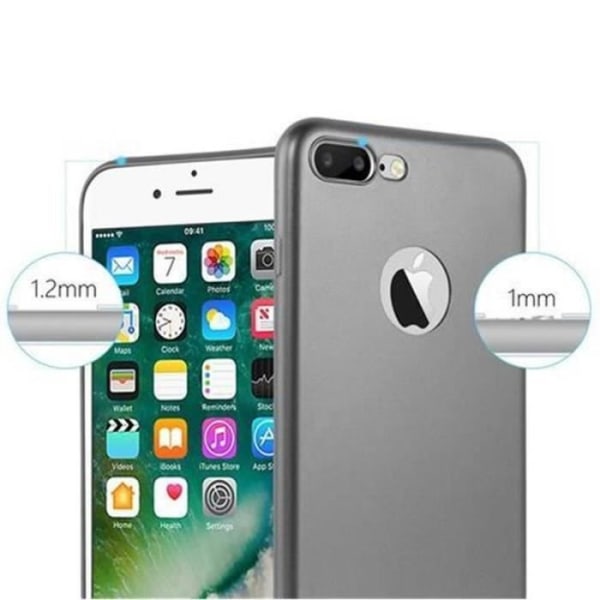 Apple iPhone 8 PLUS - iPhone 7 PLUS - iPhone 7S PLUS fodral i METALLIC GREY från Cadorabo (METALLIC MATT DESIGN) Gel TPU skal