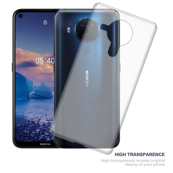 Transparent stötsäker silikonfodral för Nokia 5.4 Vit