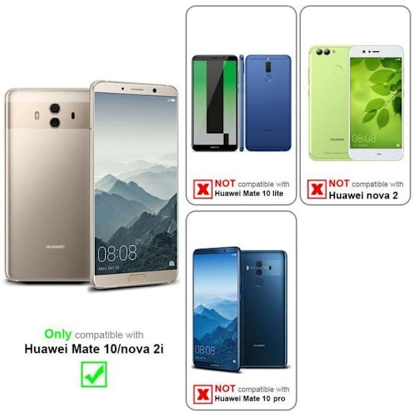 Coque - CADORABO - Huawei MATE 10 / NOVA 2i - Similicuir - Blommönster - Ställfunktion Blå blommig