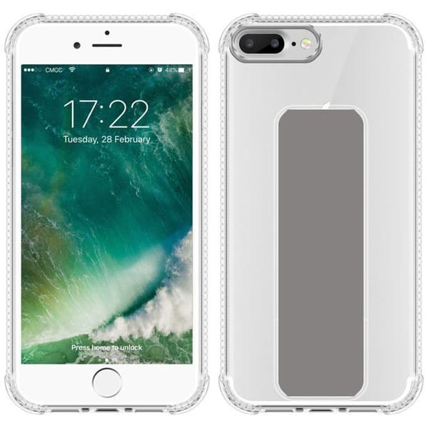 Skal för iPhone 7 PLUS / 7S PLUS / 8 PLUS GRÅ med stöd och ställfunktion Grå