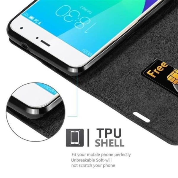 Coque - CADORABO - MEIZU MX4 - Simili-läder - Magnetisk stängning - Ställfunktion Svart