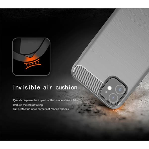 iPhone 11-fodral BRUSHED GRÅ Kolfiberdesign Grå