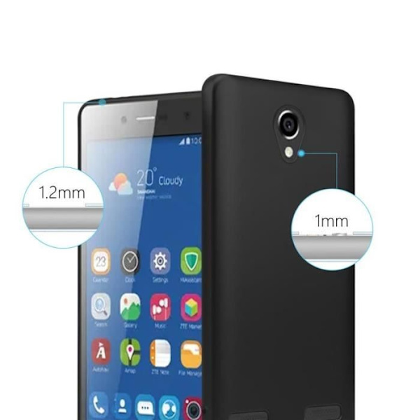 Cadorabo Fodral fungerar med ZTE Blade L7 i METALLIC BLACK - Stötsäker och reptålig TPU silikonhölje - Ultratunt