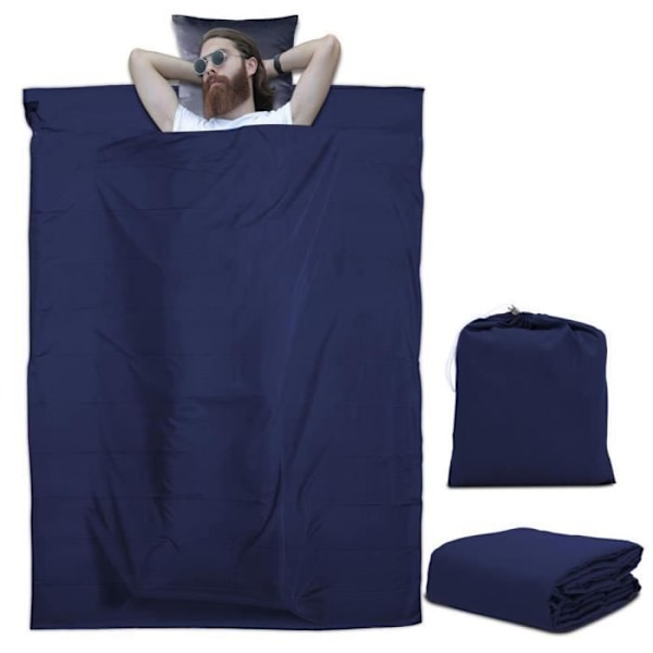 Sovsäck - Intirilife - 115x210 cm - Polyester - Mörkblå - Lätt och Praktisk MÖRKBLÅ