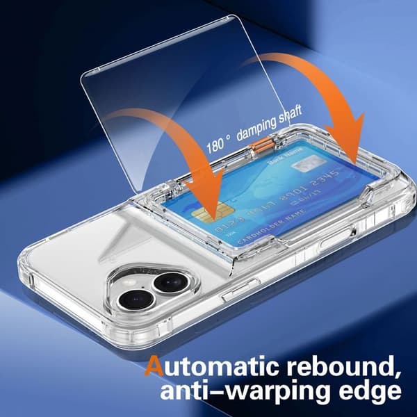Transparent skal för iPhone 17 med kortfack Vit