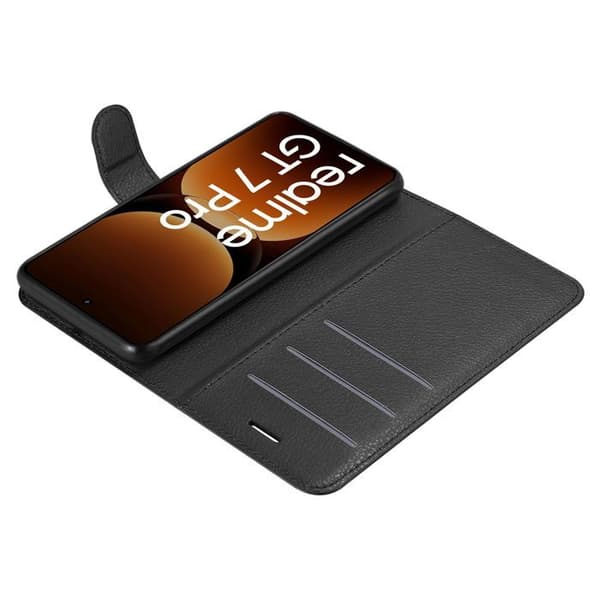 Etui för Realme GT7 Pro i JET BLACK Svart