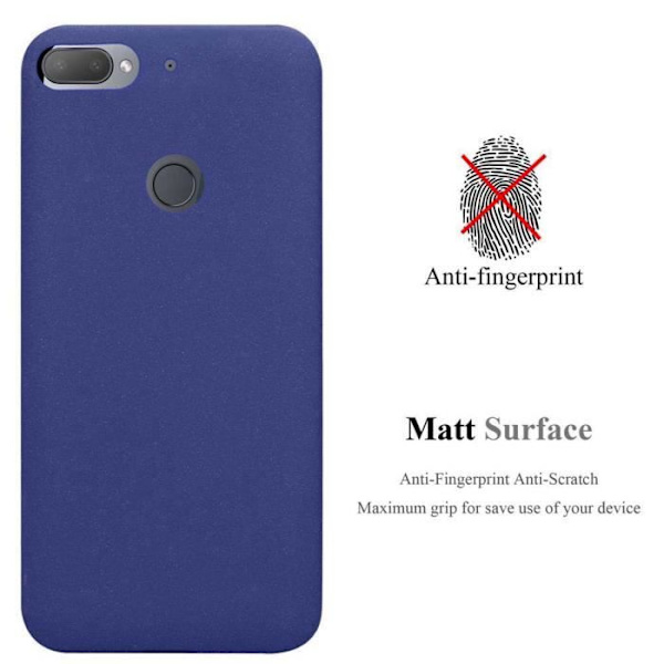 Telefonfodral - CADORABO - HTC Desire 12 PLUS - Silikon TPU - Stötskydd - Tunn och lätt design Frost Blå Mörk