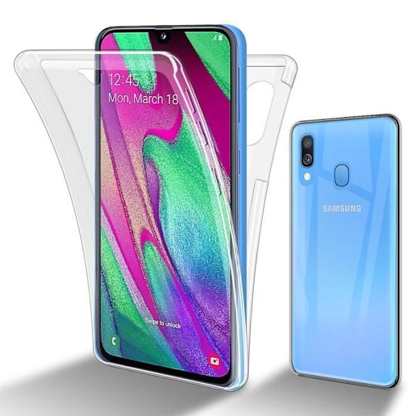 Cadorabo Fodral för Samsung Galaxy A40 i Transparent Fodral 360° Helkroppsskydd Skärmskydd