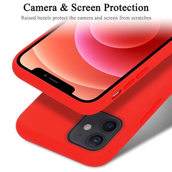 Skal för iPhone 12 MINI Stötabsorberande i LIQUID RED Röd