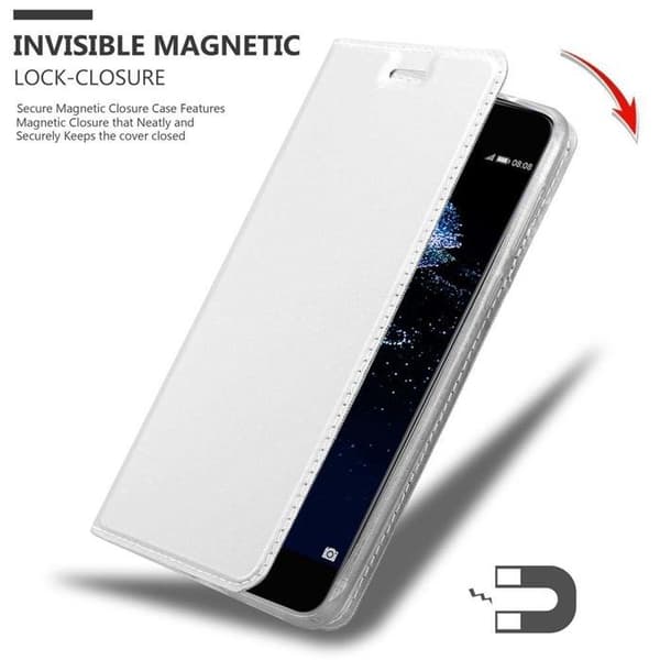 Flipfodral för Huawei P10 PLUS Fodral i KLASSISK SILVER Plånbok Stötsäker Grå