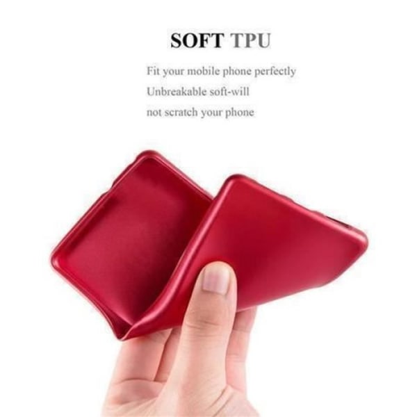 Samsung Galaxy NOTE EDGE-fodral i METALLIC RED från Cadorabo (METALLIC MATTE Design) Ultratunt mjukt silikon TPU-gelskydd