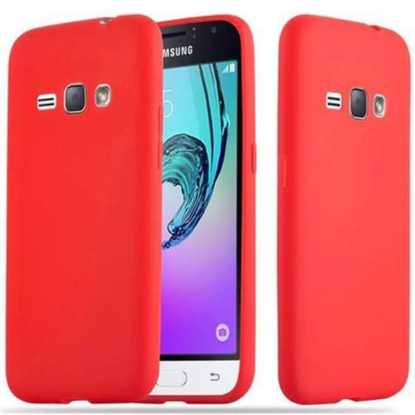 Skyddsfodral för Samsung Galaxy J1 2016 CANDY RÖD Stötsäker Silikon Röd