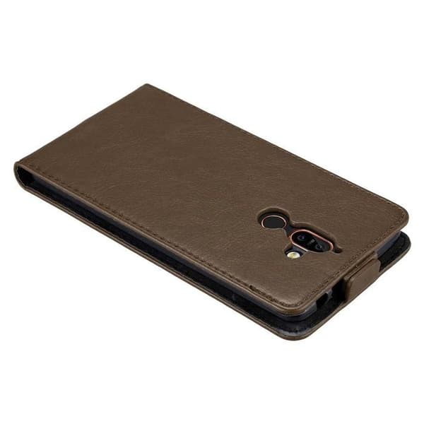 Etui för Nokia 7 PLUS Flip Case i MÖRK BRUN Skydd brun