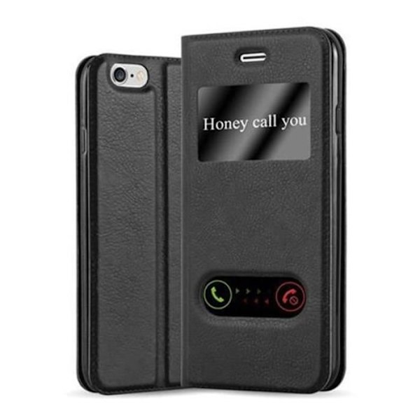 Apple iPhone 6-fodral - iPhone 6S i COMET BLACK av Cadorabo (Design VIEW) Helt skyddsfodral med flipflik, stativ