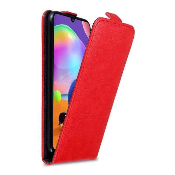 Coque - CADORABO - Samsung Galaxy A31 - Flipfodral Röd - Magnetisk Skydd - Texturerat Syntetläder Röd