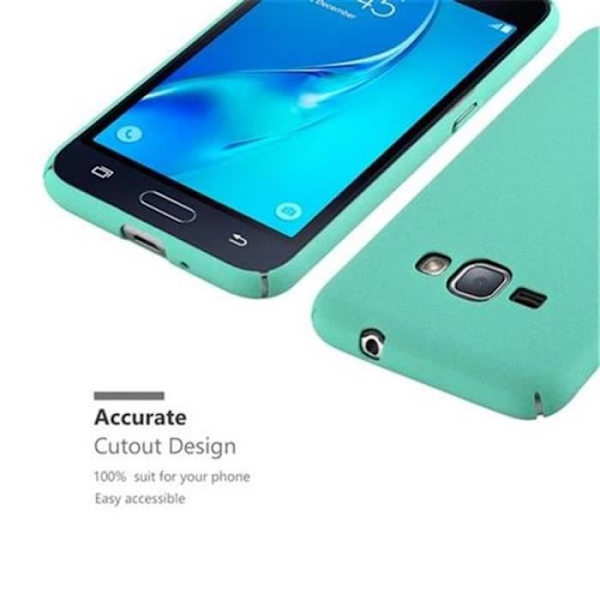 Samsung Galaxy J1 2016 (6) FROSTY GREEN Case Cadorabo DESIGN FROSTY Hard Case Cover Skydd Ultra Slim Bumper Case