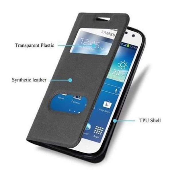 Samsung Galaxy S4 MINI Fodral i COMET BLACK av Cadorabo (VISA Design) Helt skyddsfodral med flip flik, stativ