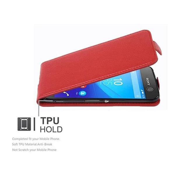 Etui för Sony Xperia M5 Flip Case i KIRSCHRÖD Skydd