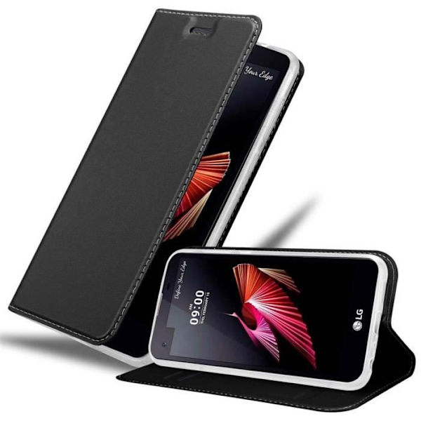 Fodral för LG X SCREEN - CADORABO - Klassisk Svart - Skyddshölje - Magnetstängning - Ställfunktion Stilren svart