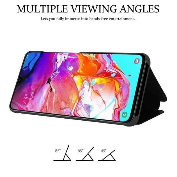 Coque - CADORABO - A70 / A70s - Clear View - 360-gradigt skydd - Modern design Svart