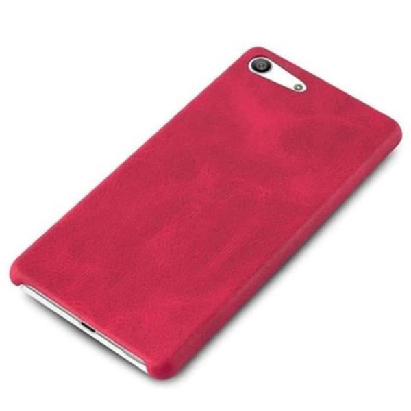 Sony Xperia M5 Fodral < Faux Leather Hard Cover – Bumper Case Cover i RÖD-VINTAGE