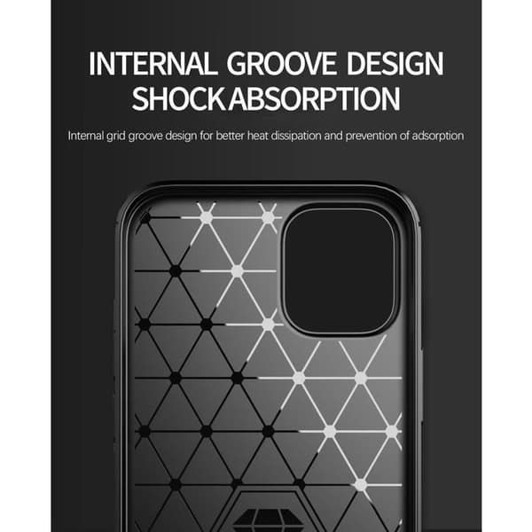 iPhone 12 PRO MAX Fodral BORSTAD GRÅ Kolfiber Design Grå