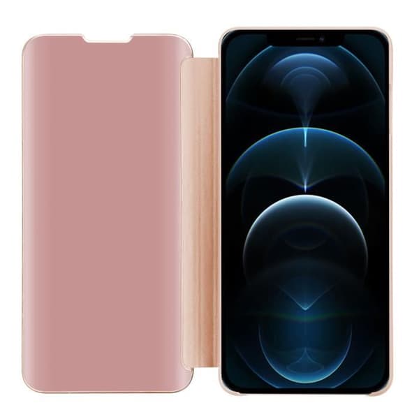 Coque för Apple iPhone 13 i KUNZIT ROSE Skyddstäckning med spegel Rosa
