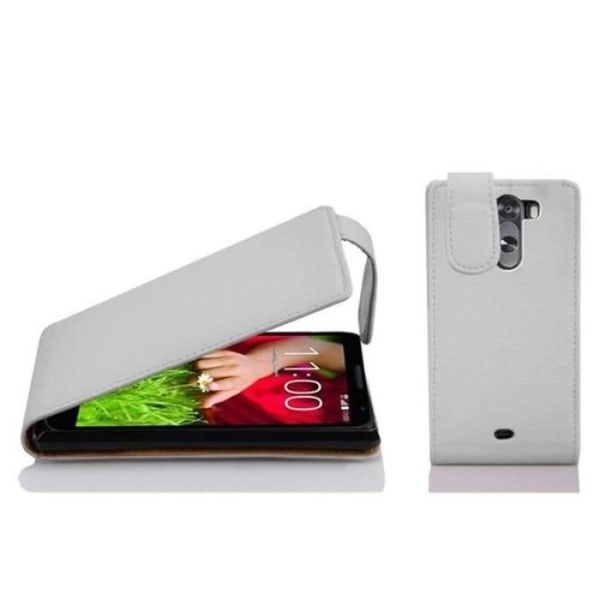 Cadorabo Fodral LG G2 MINI DESIGN FLIP Style Fodral Fodral Fodral konstläder Struktur VIT ALABASTER