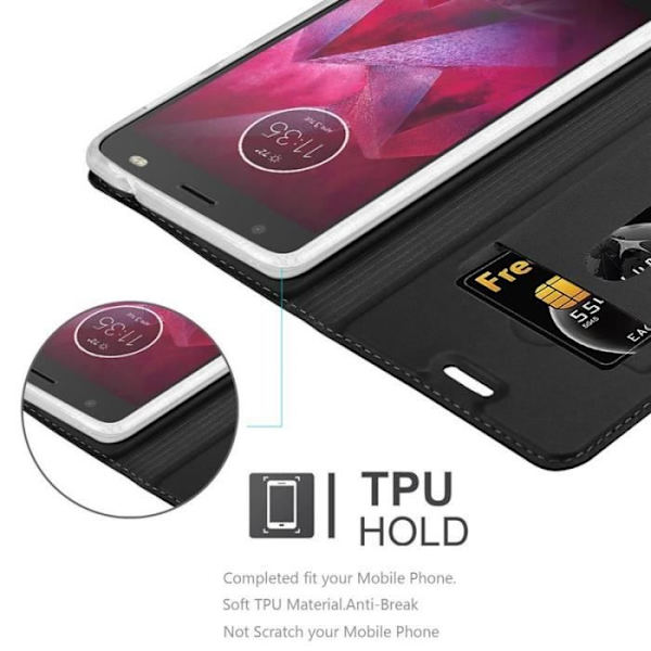 Fodral till Motorola MOTO Z - CADORABO - Svart - Magnetisk stängning - Hållbart skydd - Elegant design Svart