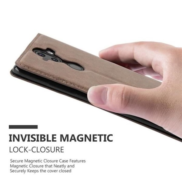 Nokia 9-fodral i COFFEE BROWN från Cadorabo (INVISIBLE MAGNETIC CLASP Design) Fullt skyddsfodral med flip-skydd och