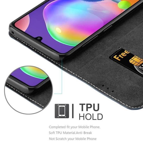 Etui för Samsung Galaxy A31 - CADORABO - BLÅ BRUN - Syntetiskt läder - Magnetstängning - Ställningsfunktion BLÅ BRUN