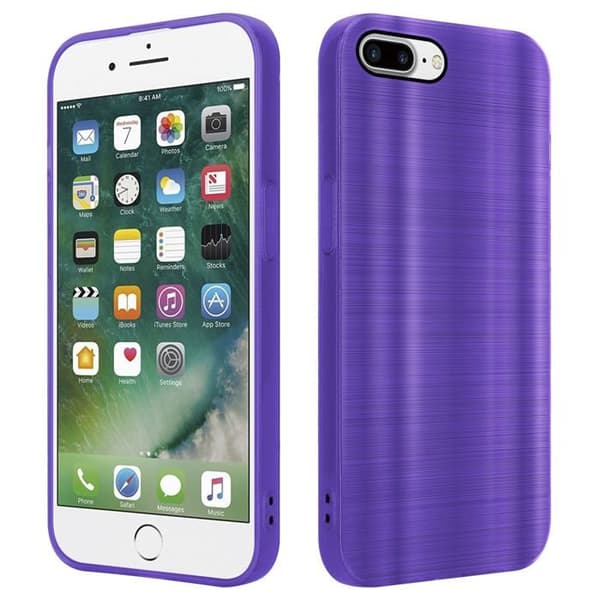 Skal för iPhone 7 PLUS / 7S PLUS / 8 PLUS Borstad Lila Kameraskydd Violett