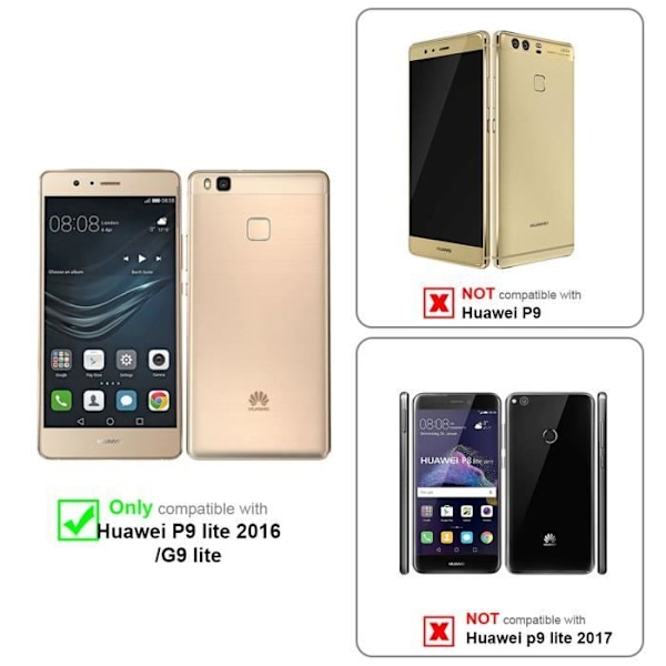 Coque för Huawei P9 LITE 2016 - CADORABO - Blommigt Etui - Konstläder - Ställfunktion - Plånbok BLOMMA BLÅ