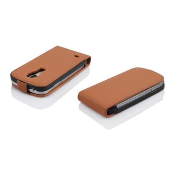 Cadorabo Fodral Samsung Galaxy S4 MINI DESIGN FLIP Style Fodral Fodral Fodral konstläder Struktur HAZEL BRUN