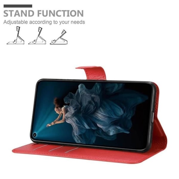 Coque - CADORABO - Honor 20 PRO - Similicuir - Röd - Ställfunktion Röd