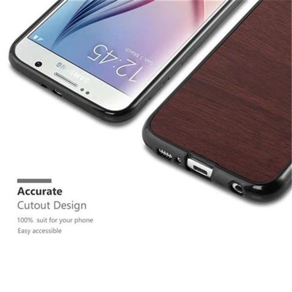 Skyddsfodral för Samsung Galaxy S6 i BRUNT TRÄ CAFÉ Design