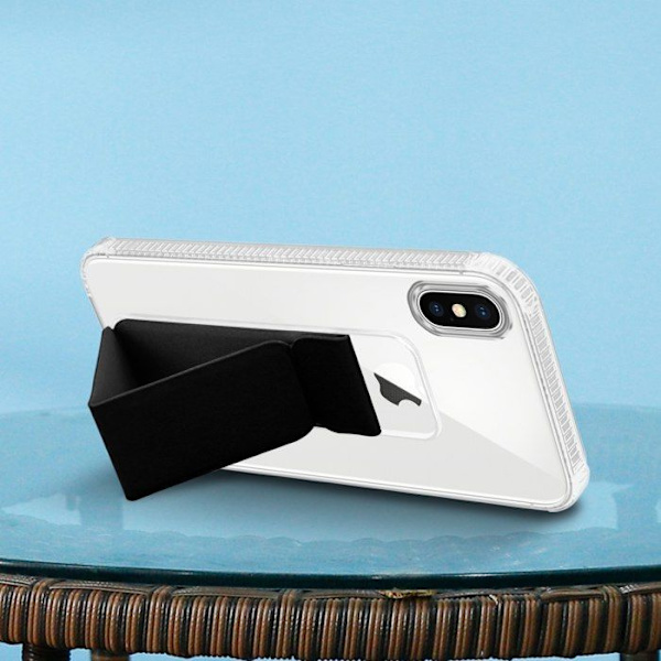 Fodral för Apple iPhone XS MAX Fodral i SVART Flexibelt TPU silikonskydd med hållare och stativfunktion Svart