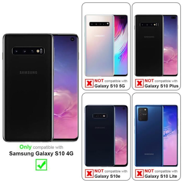 Cadorabo Fodral för Samsung Galaxy S10 4G i SHINY VIOLET Skyddsfodral Hundar Katter Motiv Stativ Funktion