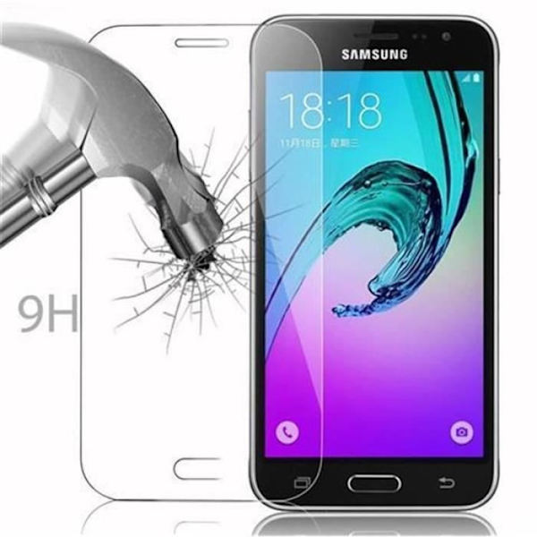 Cadorabo Skärmskydd för Samsung Galaxy J3 DUOS (6) - 2016 Modell 0,3 mm Rundade hörn HÖG TRANSPARENS Härdat glas Transparent