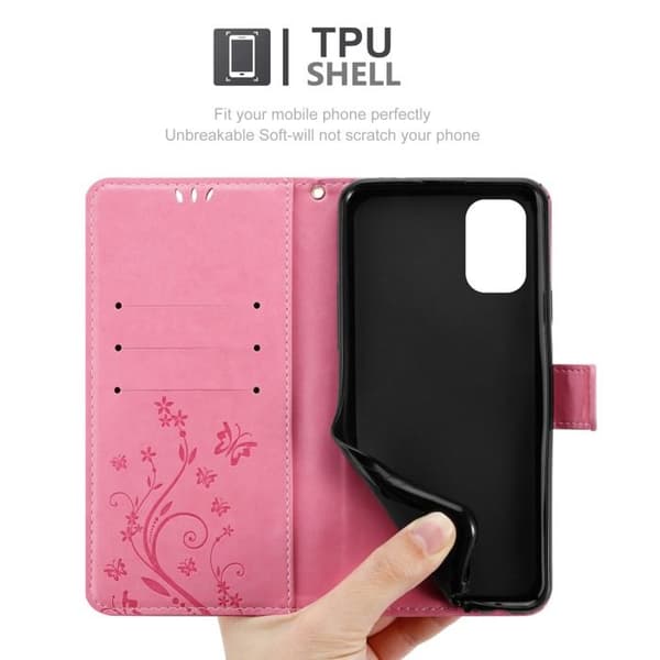 Fodral med lock för Nokia G11 / G21 Etui i ROSA BLOMMÖNSTER Skydd Design Blommig Plånbok Ros