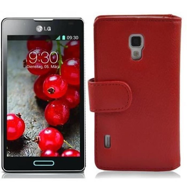 Cadorabo - Fodral Cover för > LG OPTIMUS P710 L7II < – Fodral Cover Bumper Wallet (med kortplatser) i RÖD